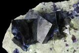 Purple-Blue Cubic Fluorite Crystals with Arsenopyrite - China #146950-1